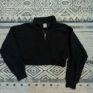 Aritzia Black Cozy Zip-Up Sweatshirt